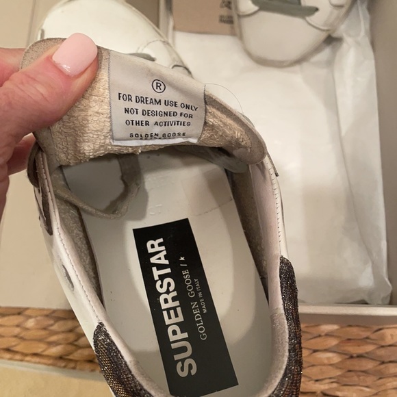 Golden Goose Superstar Classic With List / White with Lurex Heel. Box & duster. - Picture 8 of 13